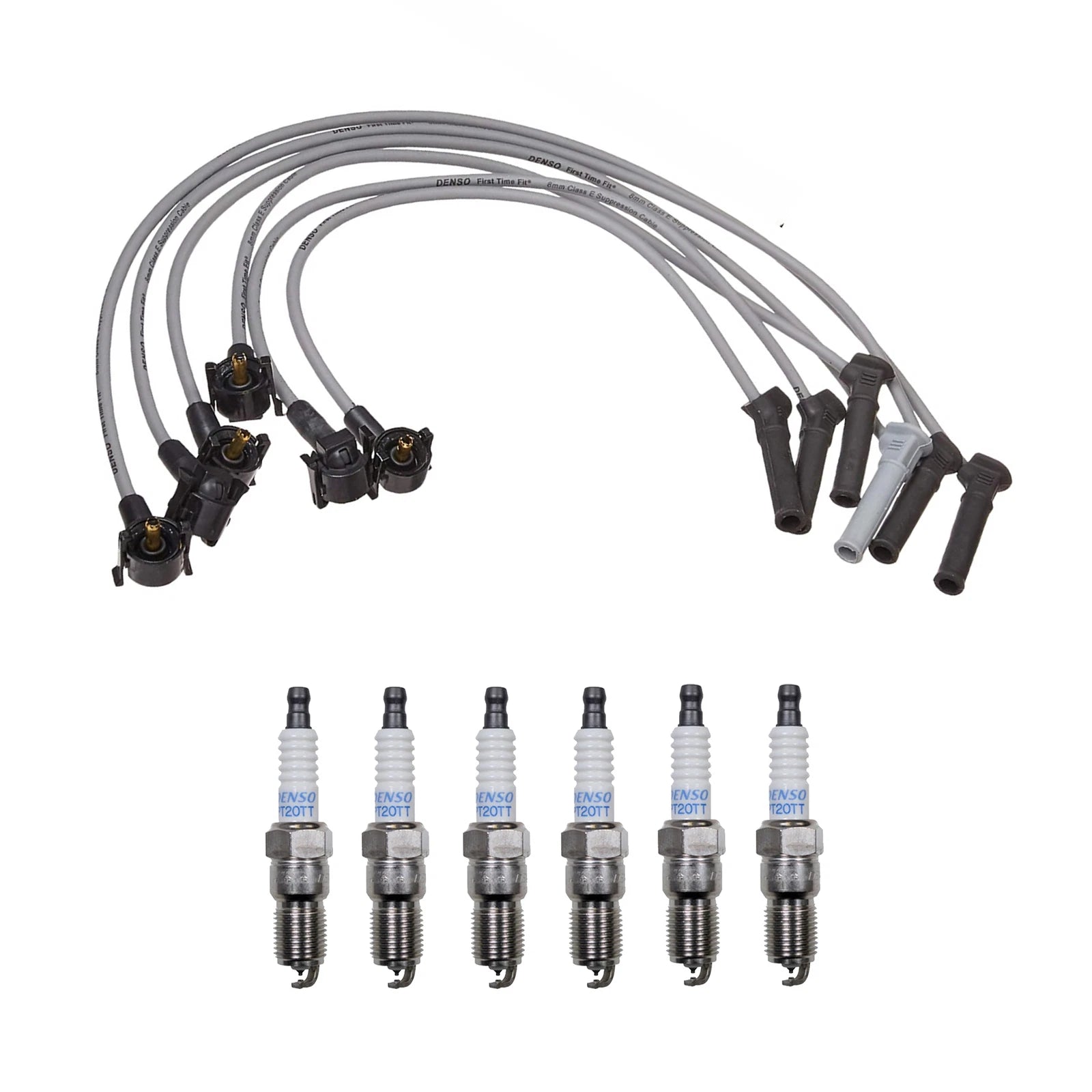 Denso Wire Set & 6 Platinum TT Spark Plugs for Ford Mustang 4.0L V6 (2005–2010)