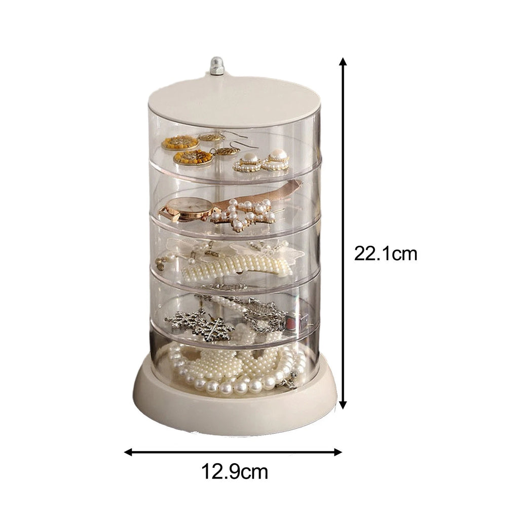 360 Degree Rotating Organizer Box for Jewelry and Makeup Tools