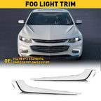 Set of 2 Chrome Fog Light Lamp Trim Strips for Chevrolet Malibu (2016–2018)