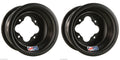 Pair of DWT Black A5 Rolled Lip Rear Wheels Rims 8x8 4/110 for LTZ 400, LTR 450