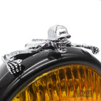 7" Headlight Visor Skull Ornament Trim for Harley Motorcycle