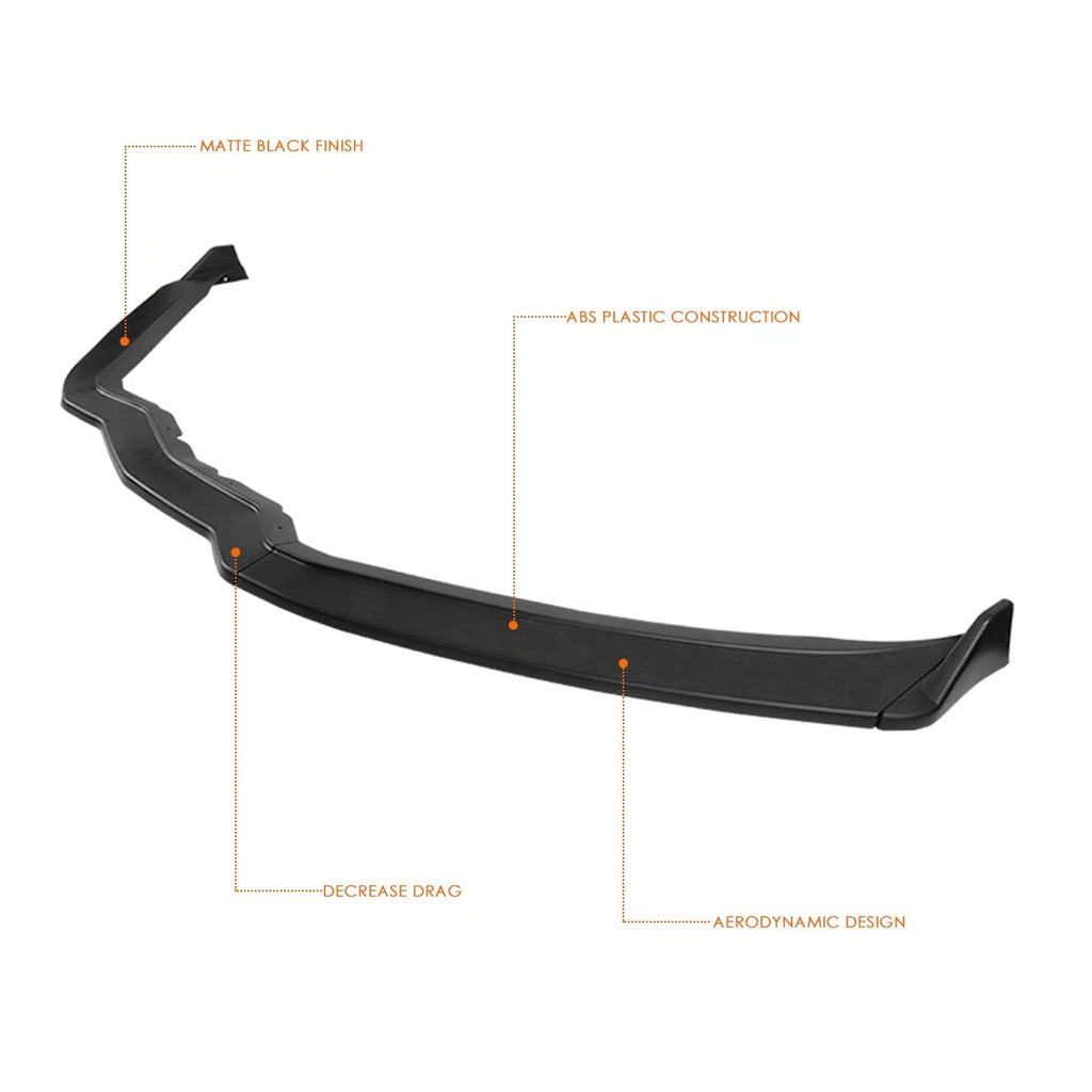 ST-Style Matte Black Front Bumper Body Kit Spoiler Lip for Chevy Corvette (2014–2019)