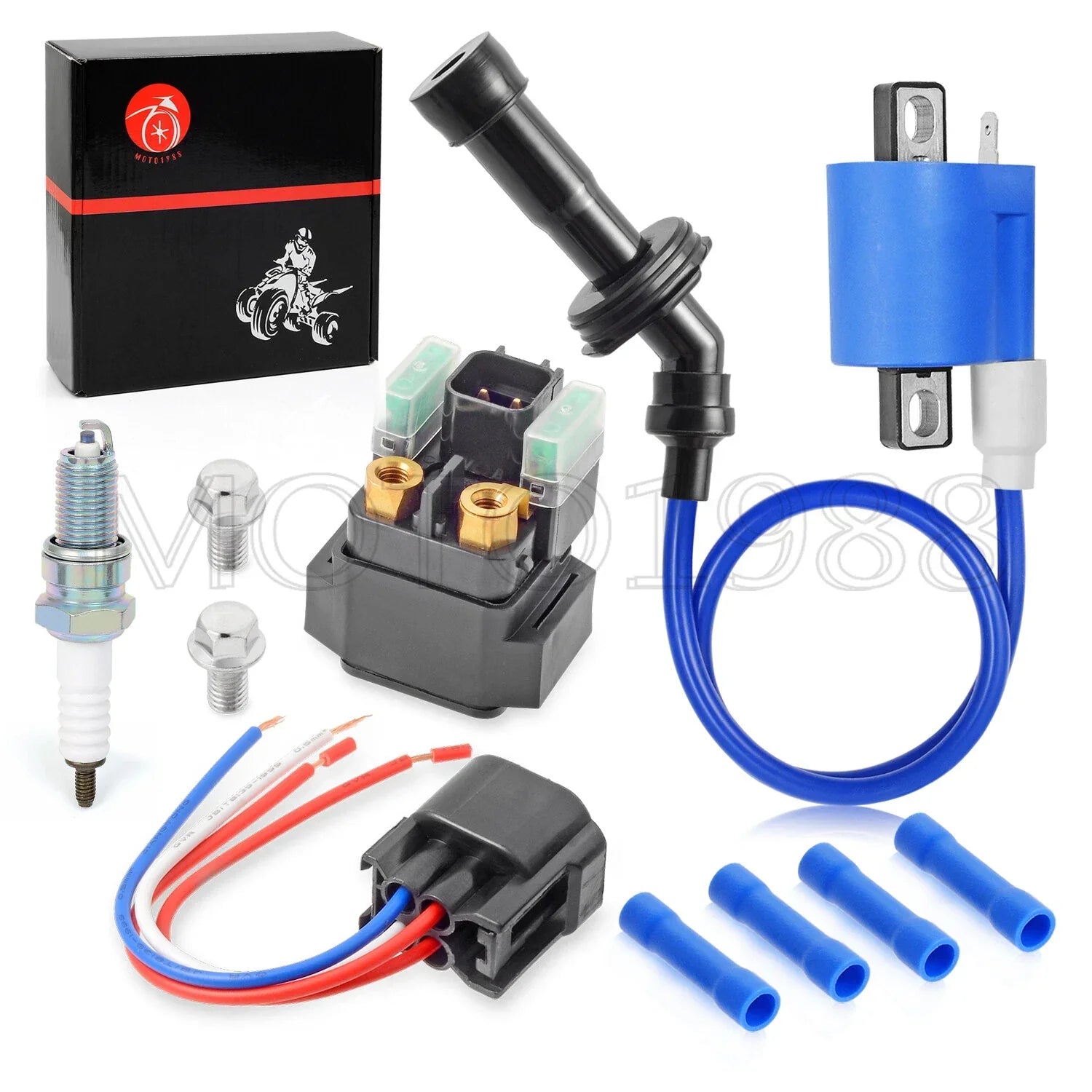 Ignition Coil Pack, Starter Relay, Spark Plugs for Yamaha Rhino 660 (2004–2007)