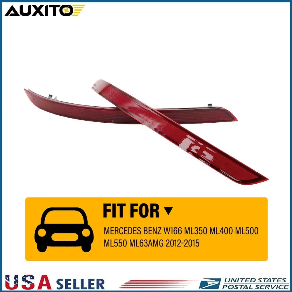 2X Rear Bumper Reflectors for Mercedes Benz ML350 ML400 ML550 (2012–2015)