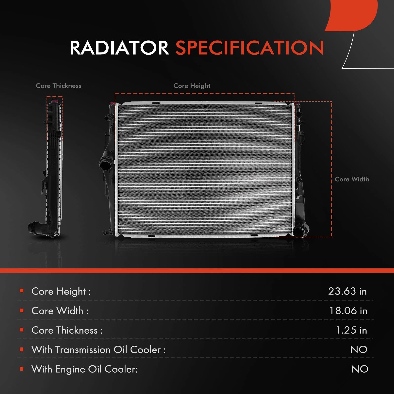 Radiator for BMW 1 Series E87, 3 Series E90 (2006-2013)