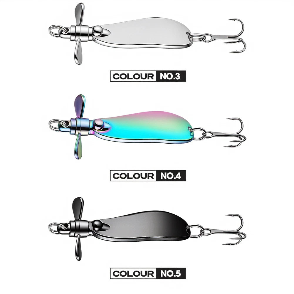 Fishing Spoon Lure Set of 5 Zinc Alloy 5cm with Smooth Swimming Action