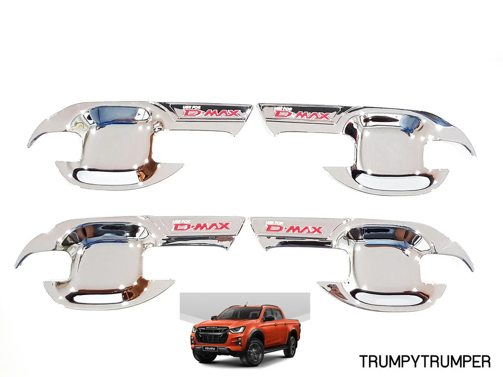 Chrome Door Handle Cover Insert Bowl Trim for Isuzu D-Max DMAX UTE (2020-2021)