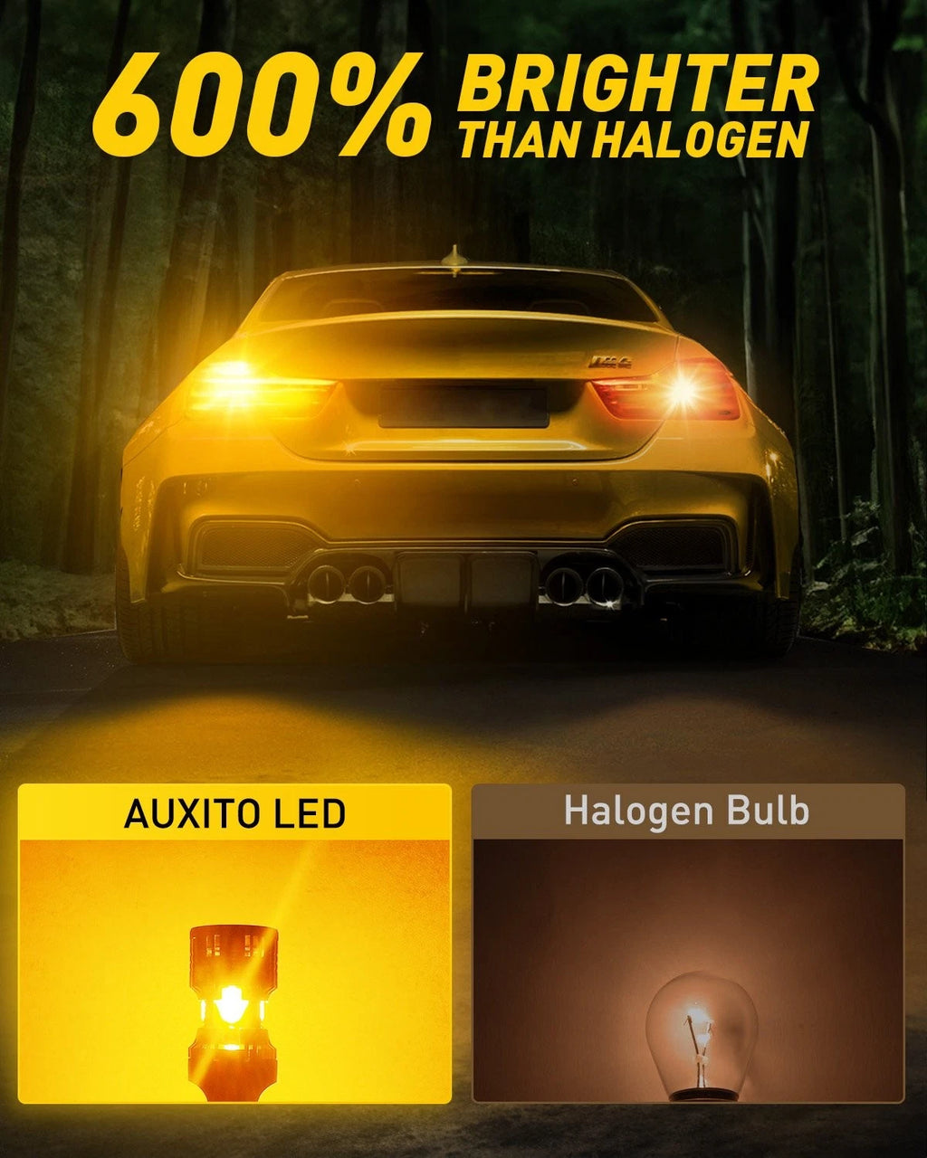 2X LED Amber Yellow Turn Signal Bulbs for Various Vehicles
