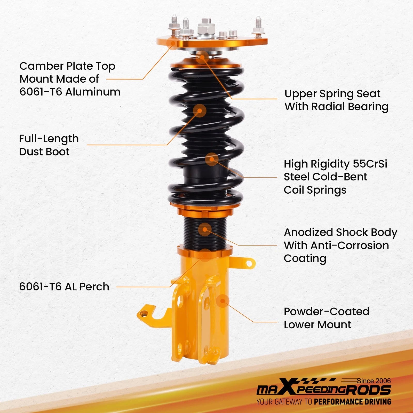 Coilovers Suspension Strut Springs Kit for Toyota Corolla (1987-2002)
