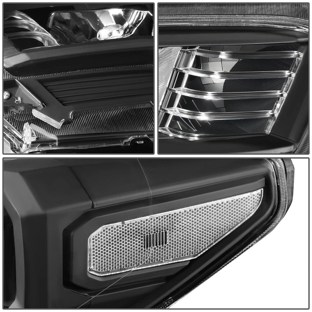 Projector Headlights for Toyota Tacoma (2016–2020) - Black Housing, Clear Corner