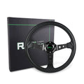 14in 6 Bolt Black Aluminum Racing Steering Wheel Deep Dish