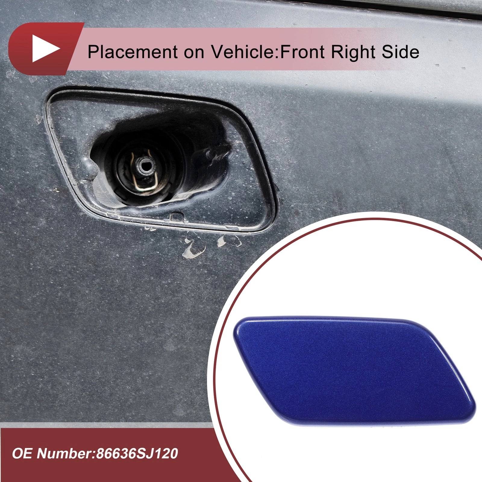 Front Right Washer Nozzle Cover Cap for Subaru Forester (2018–2021) Blue