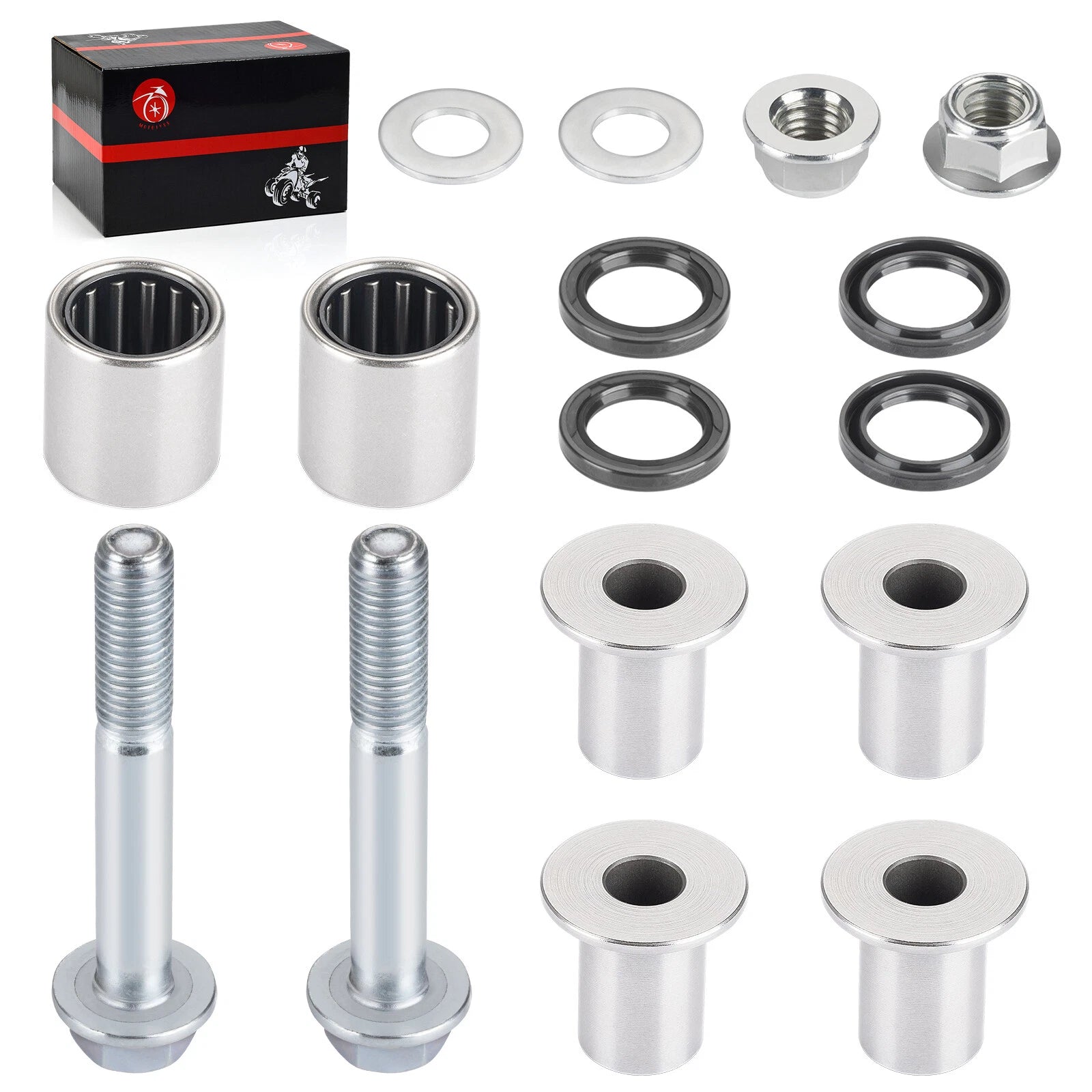 Front Upper A-Arm Bushings Pivot Bearing Kit for Suzuki Quadsport Z400 (2003–2008)
