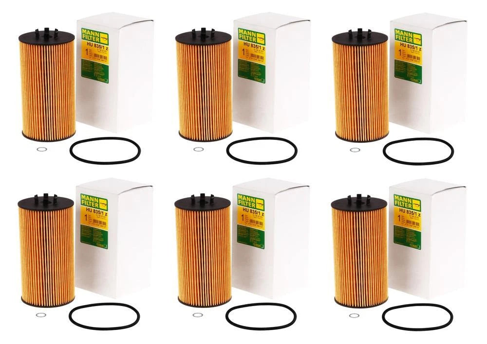 Set of 6 Engine Oil Filters HU835/1z for VW Phaeton Audi S4 A6 A8 (2003–2006)