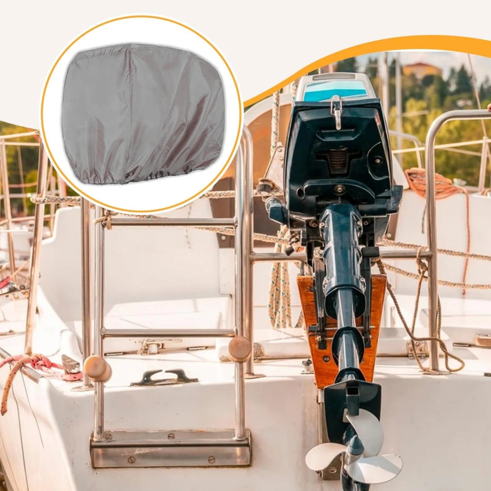Heavy Duty Waterproof Boat Cover for Mercury 30-60 HP Outboard
