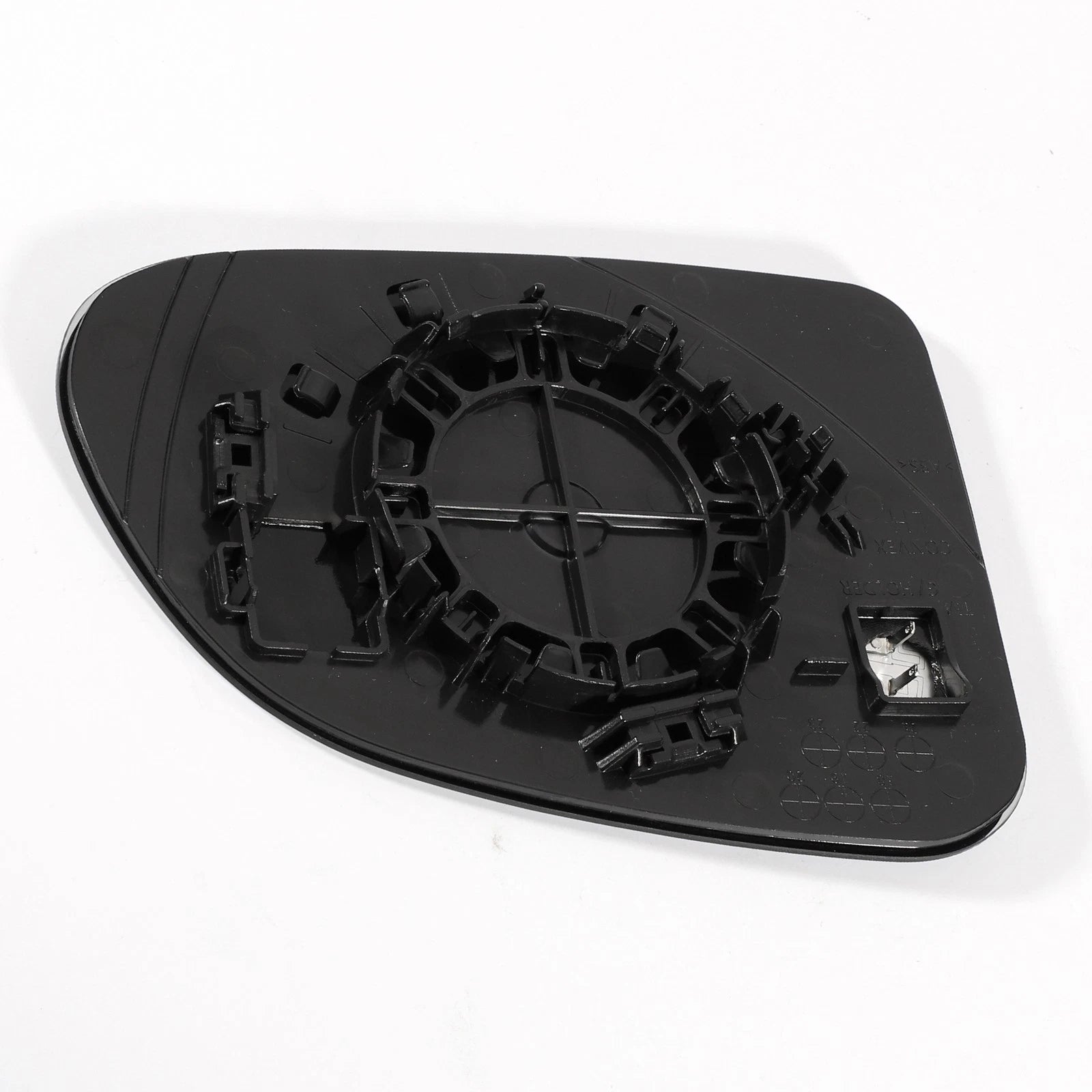 Heated Left Side White Mirror Glass for Hyundai Santa Fe (2019–2022)