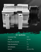 A/C Compressor for Ford F150 F250 F350 F450 F550 Mustang Mercury