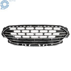 Front Bumper Center Grille for Ford Escape (2020–2022) Black with Chrome Molding