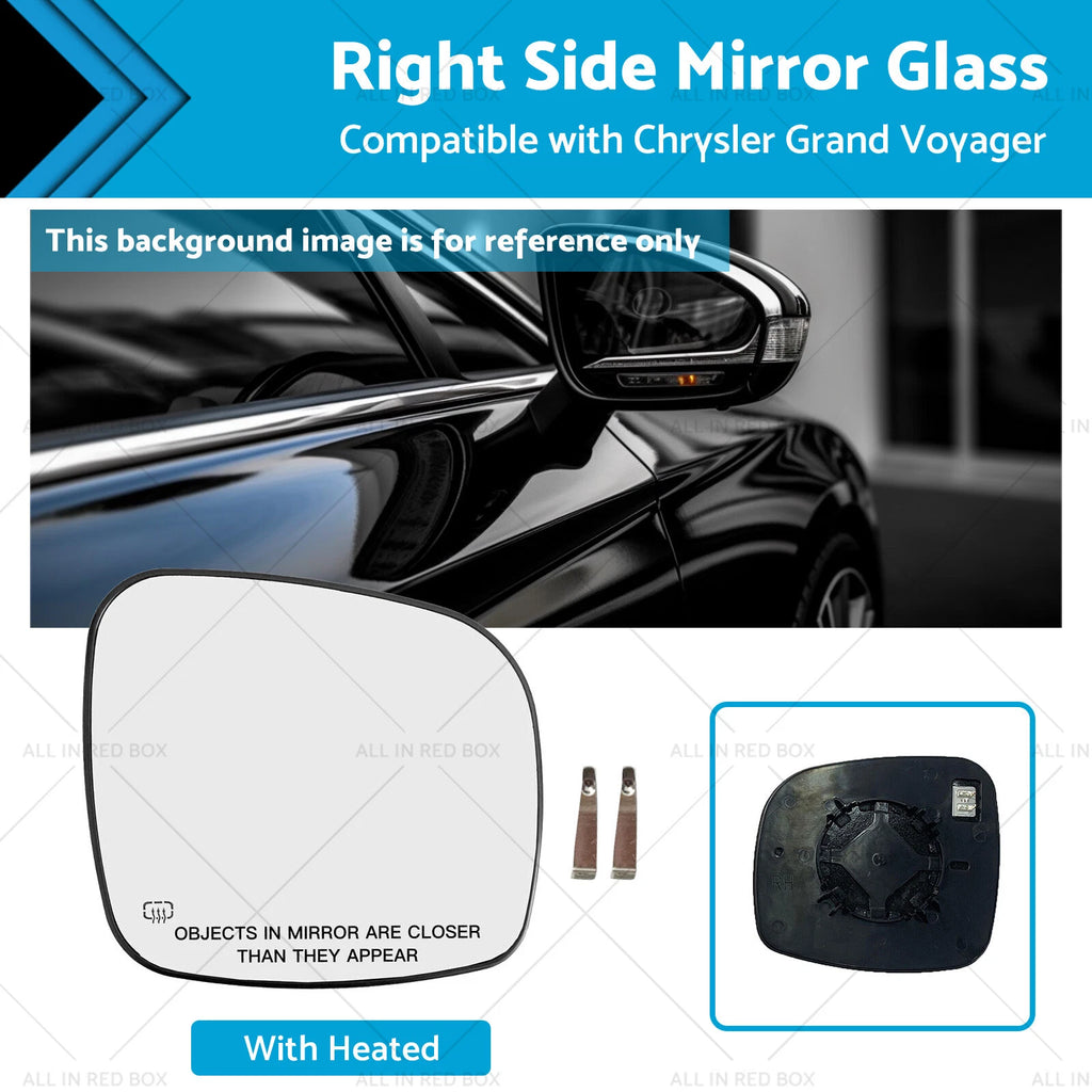 Right Side Mirror Glass for Chrysler Grand Voyager (2008–2015) Heated Convex
