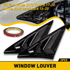 Rear Side Vent Window Louver Cover for Honda Civic Type R Hatchback (2017–2020)