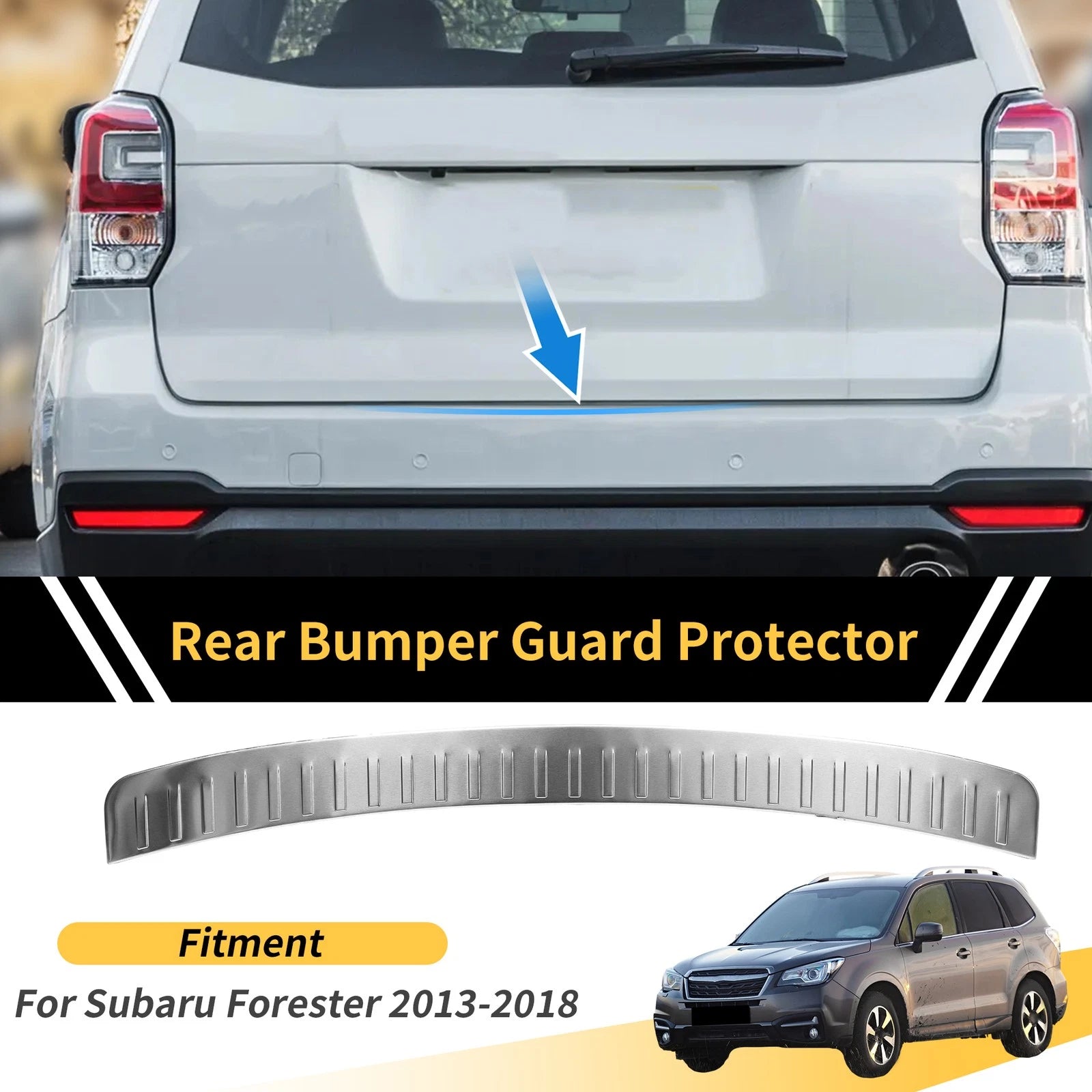Bumper Guard for Subaru Forester (2013–2018) Silver Tone