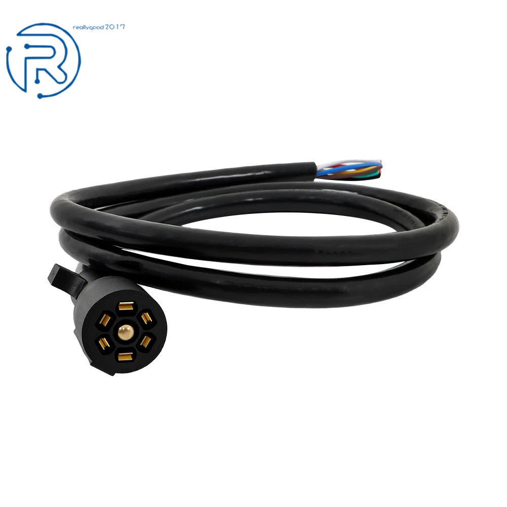 7-Pin 7-Way Trailer Cable Cord Wire Harness Plug Connector for RV Truck (6-16FT)