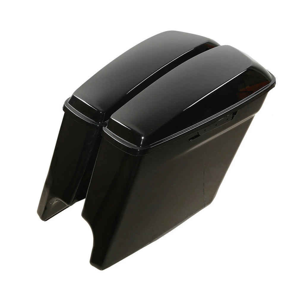 5" Vivid Black Stretched Extended Saddlebags for Harley Touring Glide (1993–2013)