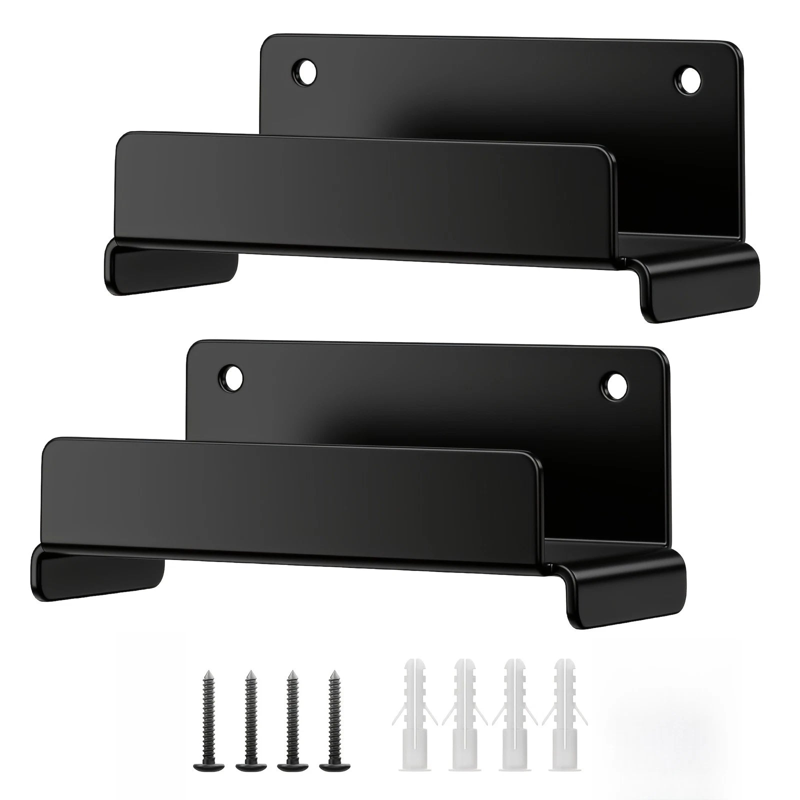 Set of 2 Black Heavy Duty Ladder Hooks for Garage Wall Organizer