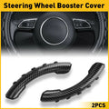 2X Black Carbon Fiber Steering Wheel Booster Cover Non-Slip Universal