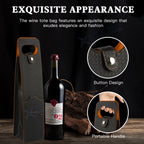 Woven Wine Carrier Tote Bag for Party (Black)
