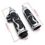 Chrome Flame Spike Handle Bar Grip 7/8" for Honda Suzuki Kawasaki