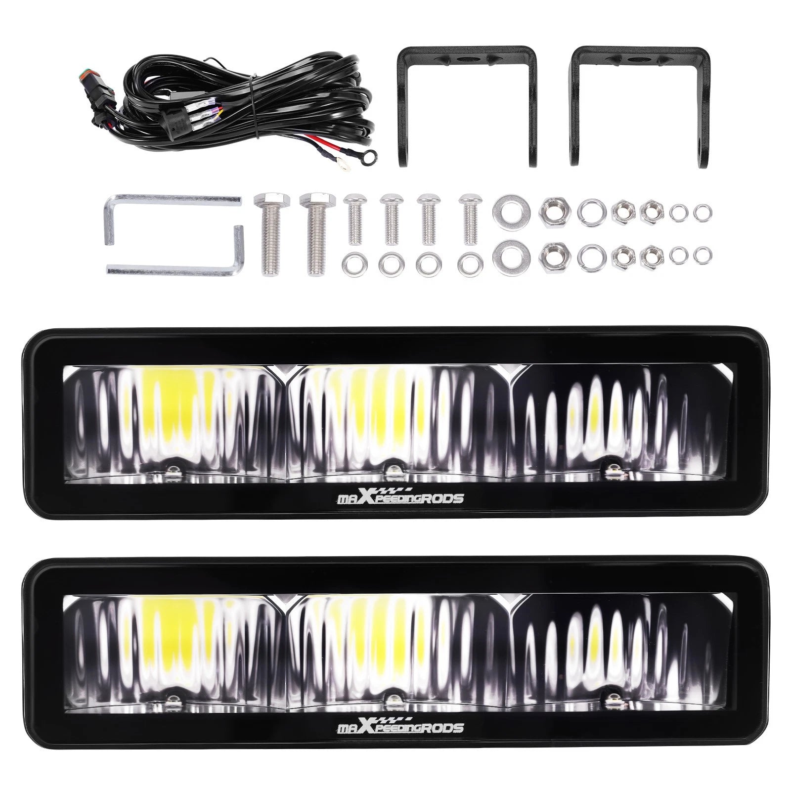 6 Inch Rectangular LED Light 60W Spot Beam for Off-Road Truck SUV (6000LM, IP67)