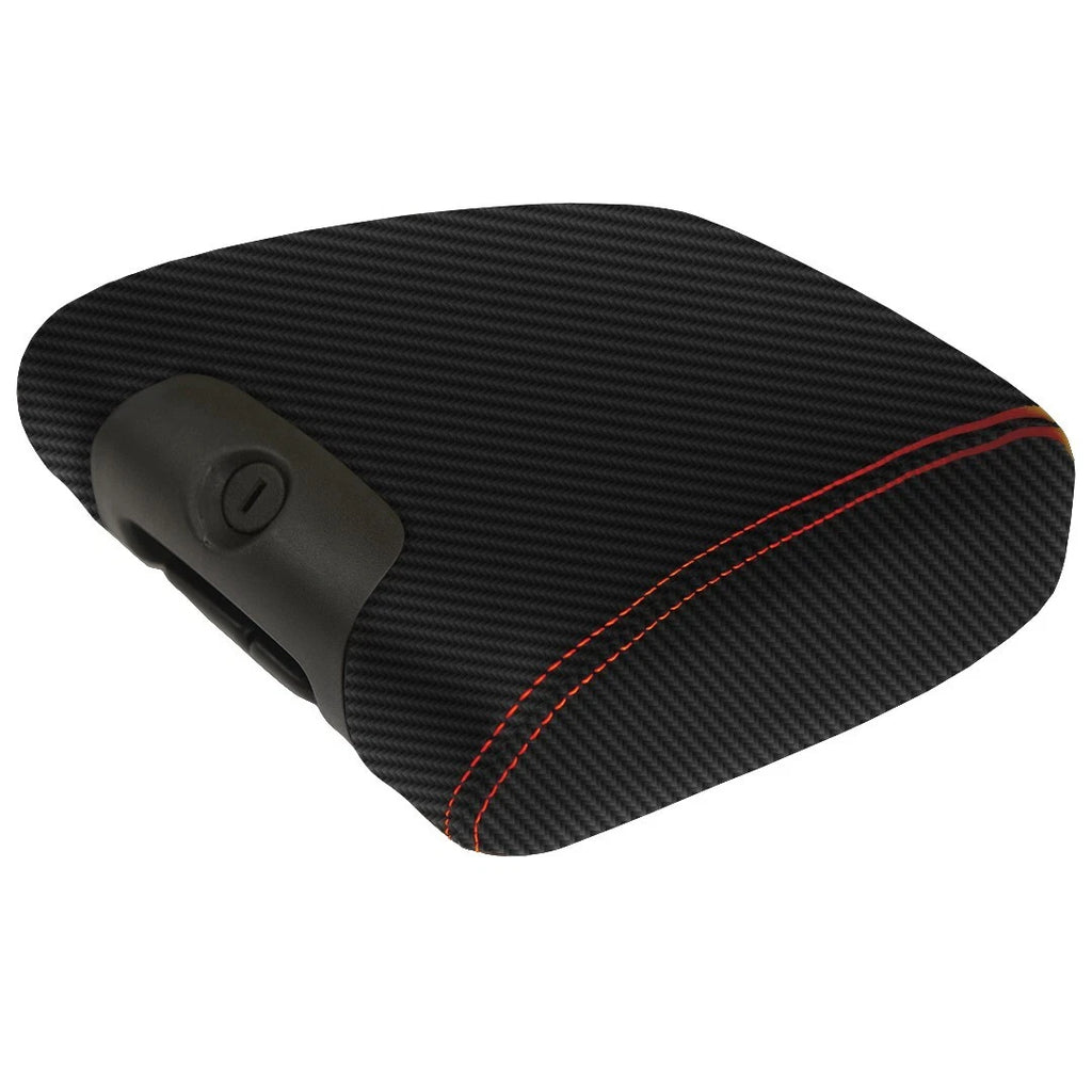 Console Armrest Cover for Jeep Wrangler (2011–2017) Carbon Fiber Red Stitch