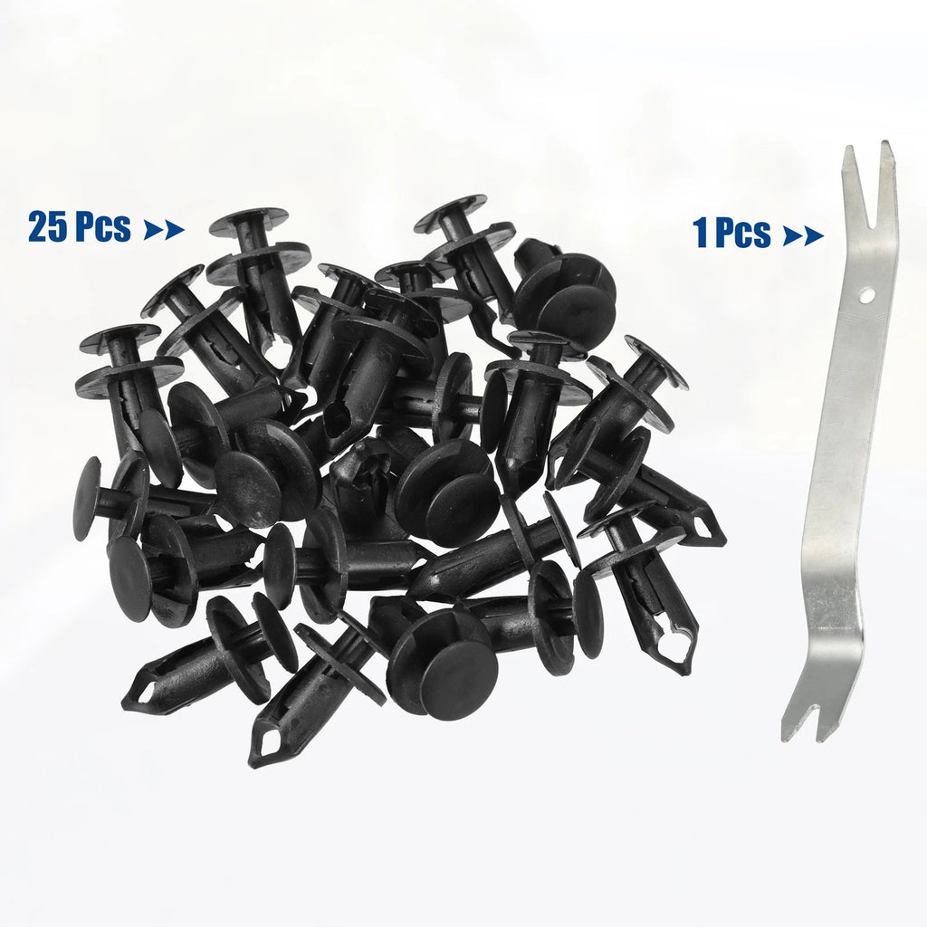 25 Pcs Push Type Rivet Retainer Fastener for Dodge Honda 
