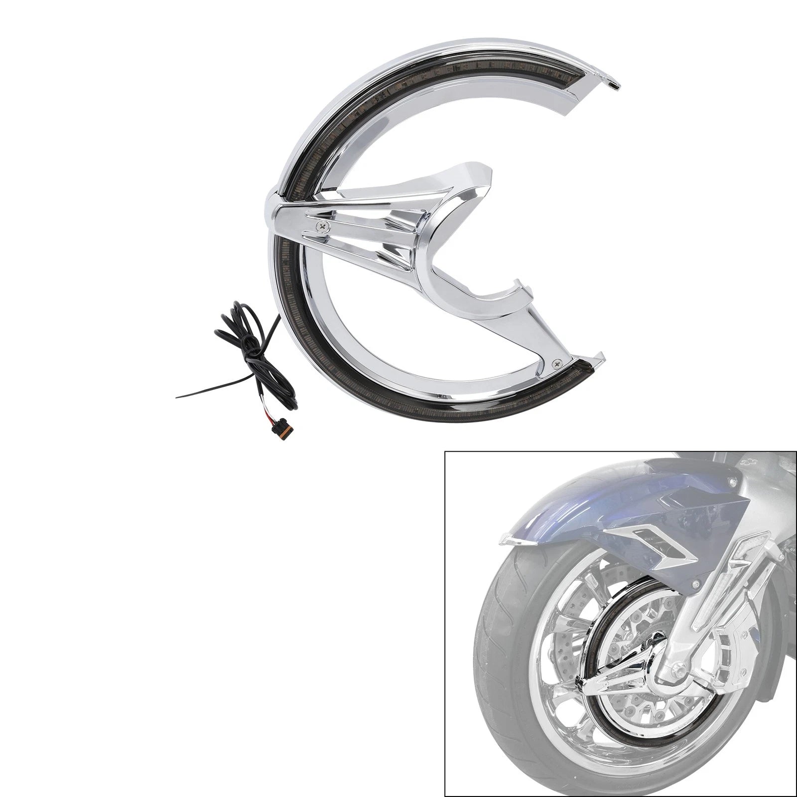 Brake Rotor Cover LED Amber Light Smoke Lens for Honda Goldwing GL1800 (2018–2023)
