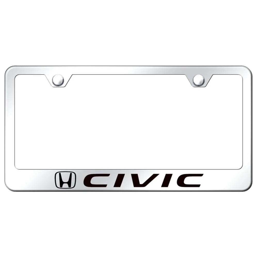 Stainless Steel License Plate Frame - Officially Licensed for Honda Civic