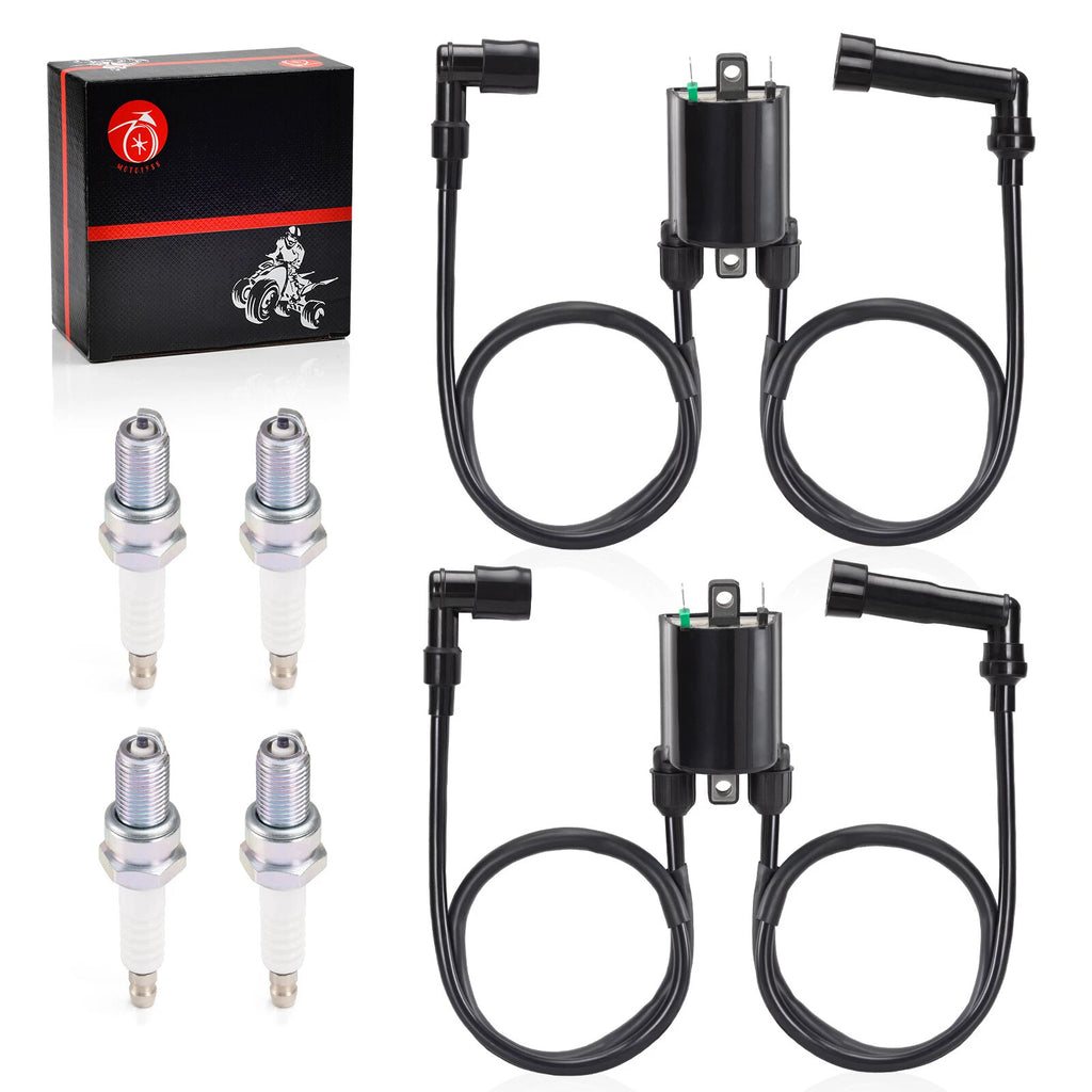 Ignition Coils w/ Cap & Spark Plug for Kawasaki VN1500 Vulcan 1500 (1996–2008)