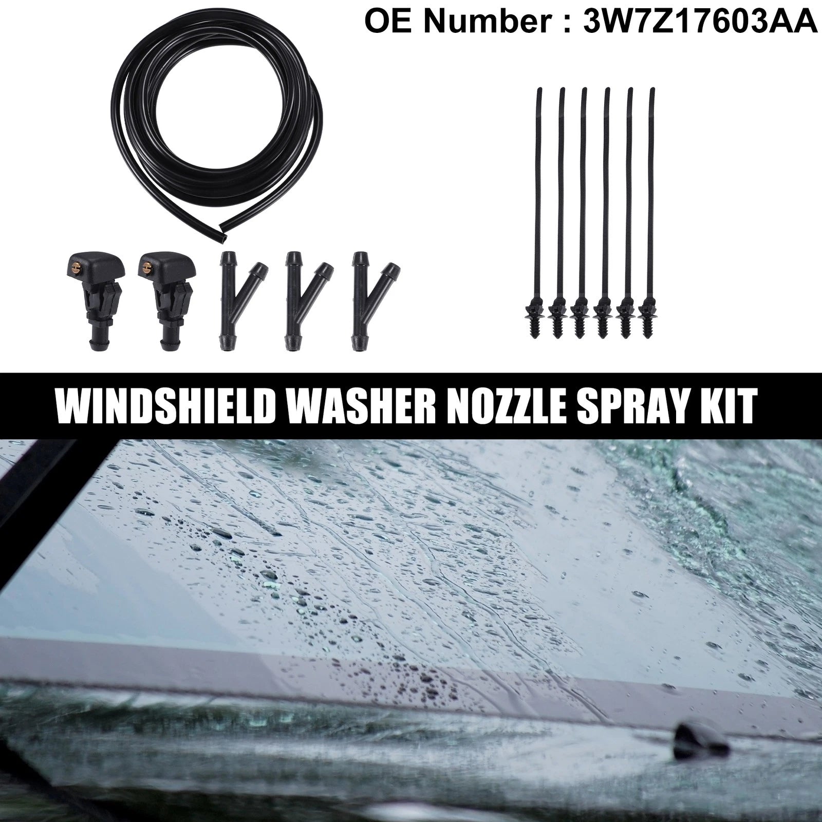 Set of 2 Windshield Washer Nozzles No. 3W7Z17603AA for Ford Crown (2010–2011)