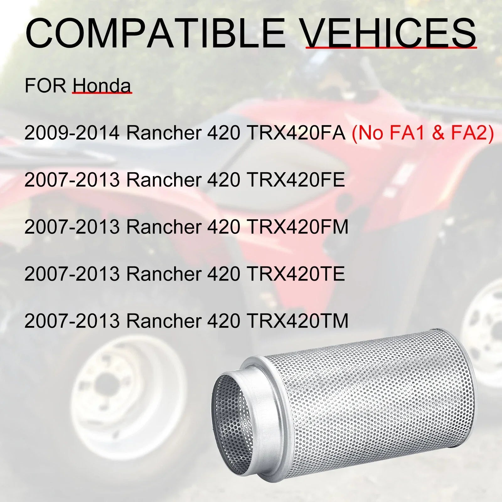 AIR Filter Guide CLEANER BODY for Honda Rancher 420 TRX420FA (2009–2014)