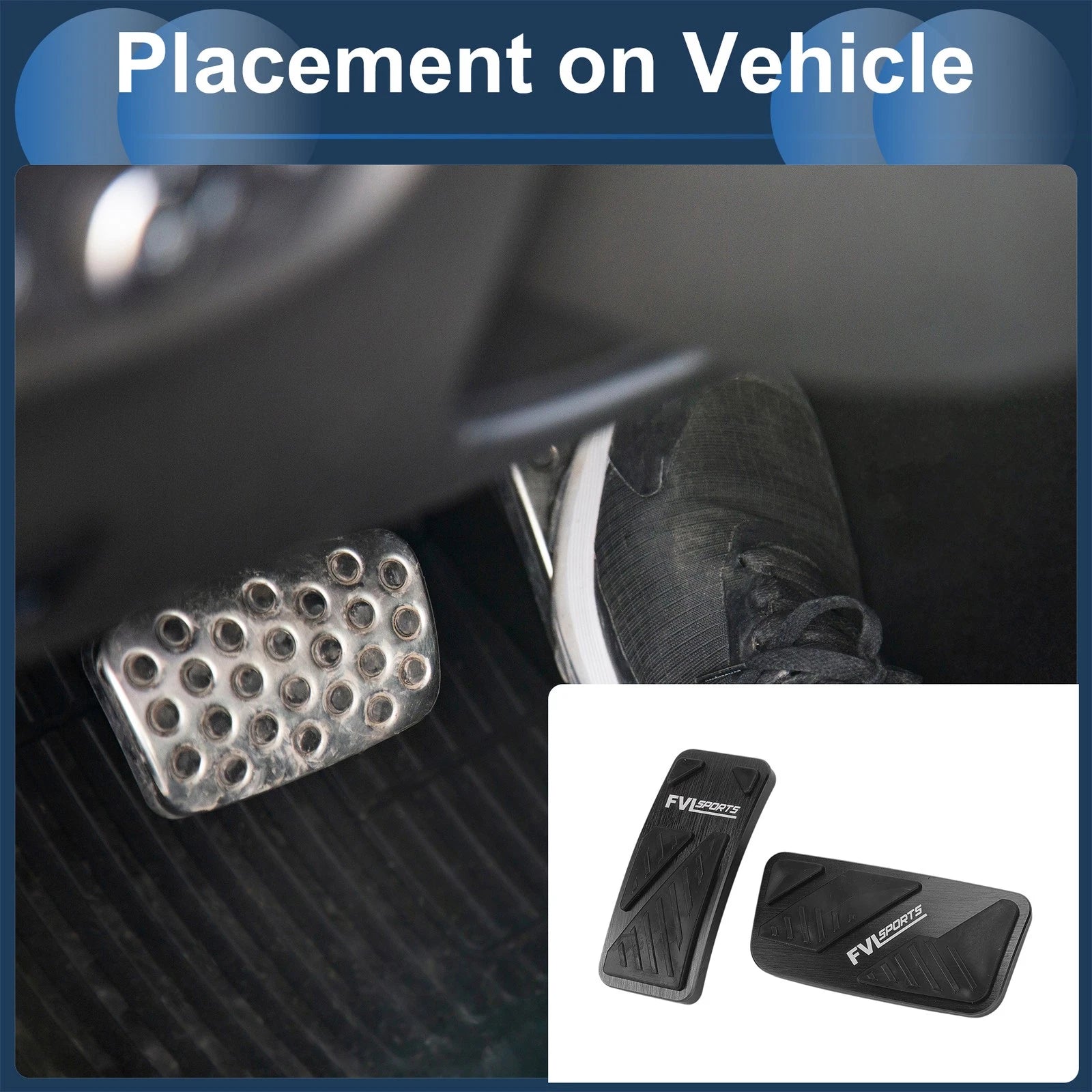 Set of 2 Automatic Foot Accelerator Pedal Covers for Ford Ranger (2024) Black