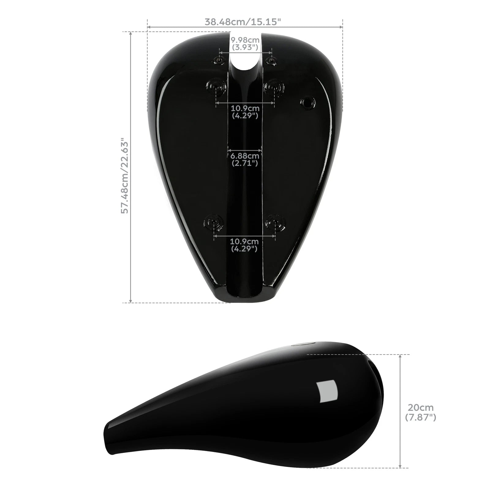 5" Stretched 4.7 Gallon Gas Fuel Tank for Harley Chopper Softail Dyna