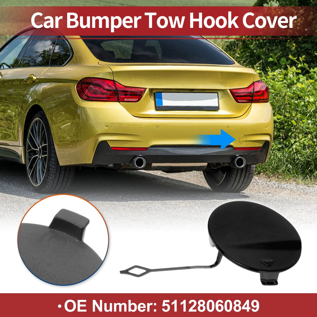 Rear Car Bumper Tow Hook Cover for BMW 428i (2014–2016) No. 51128060849 Black