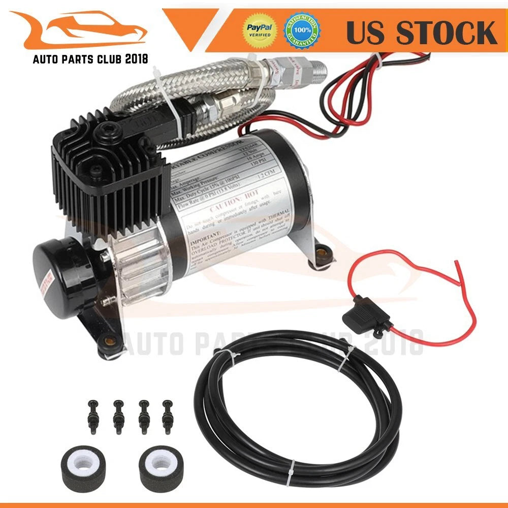 Air Compressor Kit for Train Horns and Air Suspension (12V, 130PSI)
