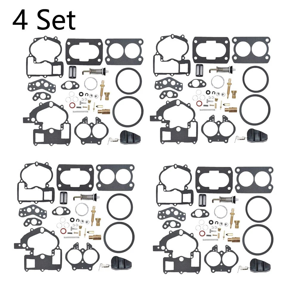Set of 4 Carburetor Kits for Mercruiser 3.0L 4.3L 5.0L 5.7L