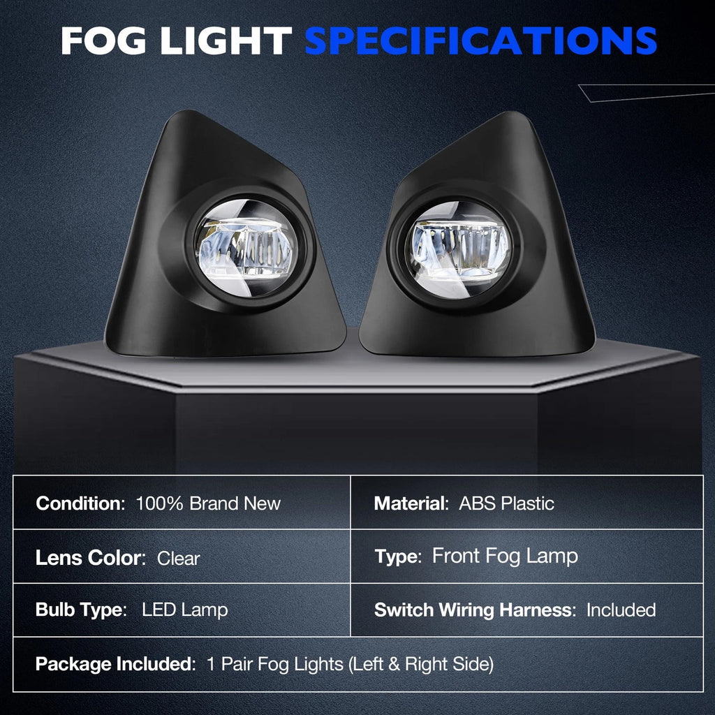 Fog Lights for Toyota Corolla S (2014–2016) - Pair with Switch & Wiring