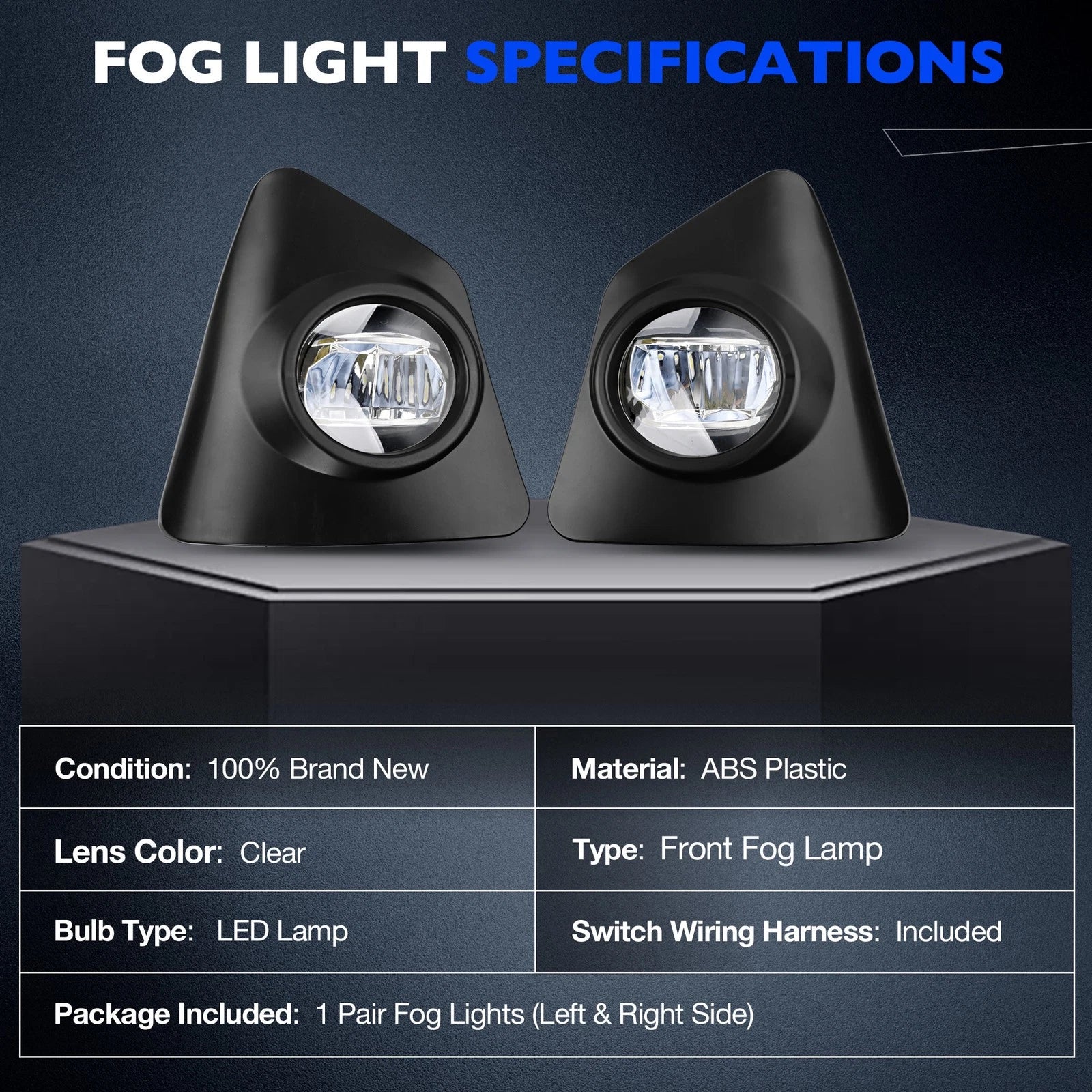 Fog Lights for Toyota Corolla S (2014–2016) - Pair with Switch & Wiring