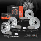 Set of 4 Drilled Brake Rotors & Ceramic Pads for Honda Civic Acura