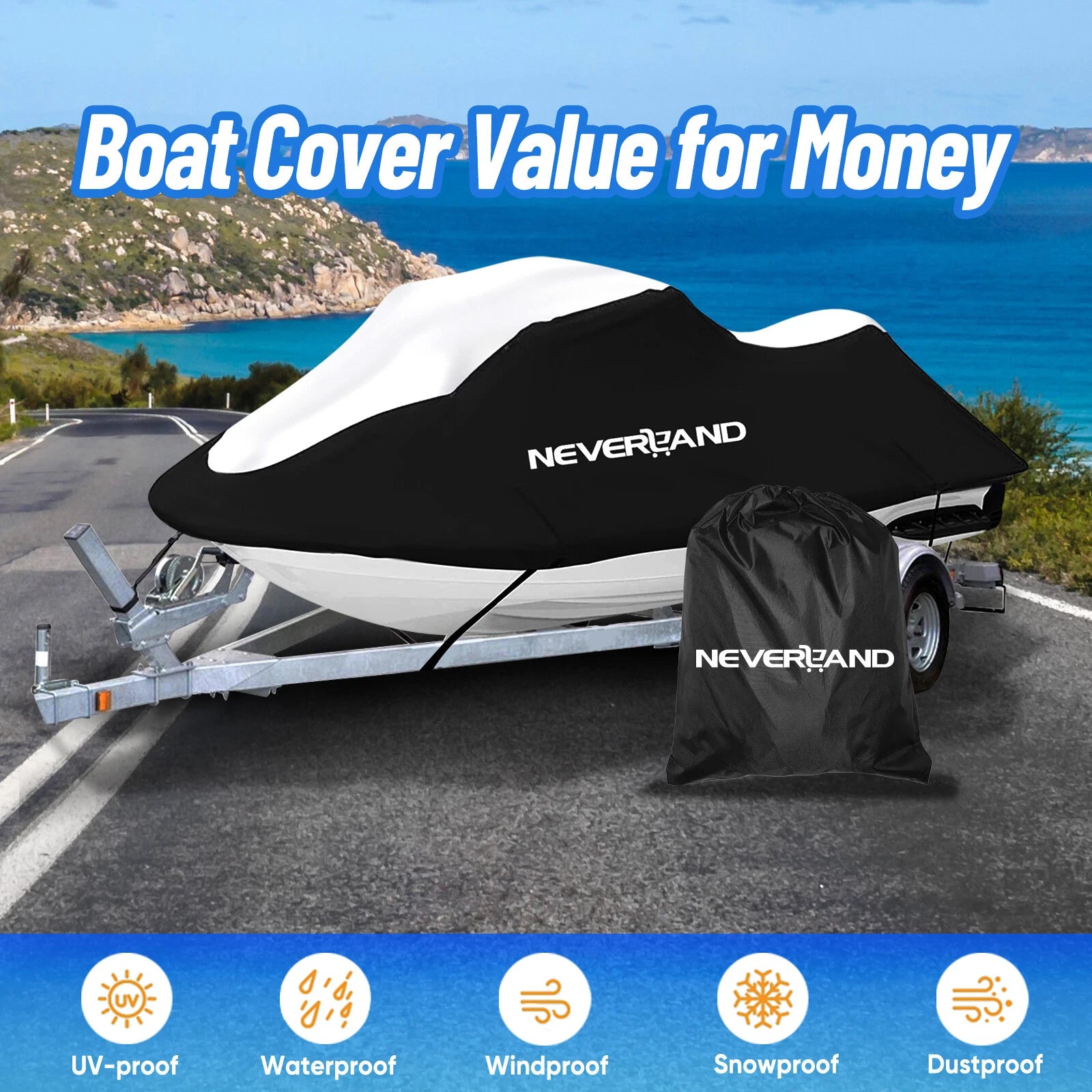 Trailerable Cover for Sea Doo GTI (Waterproof, Black)