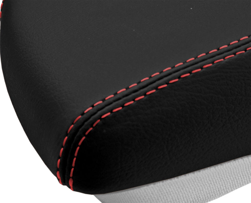 Console Lid Pull Over Cover Leather for Hyundai Genesis (2009–2014) Red Stitch
