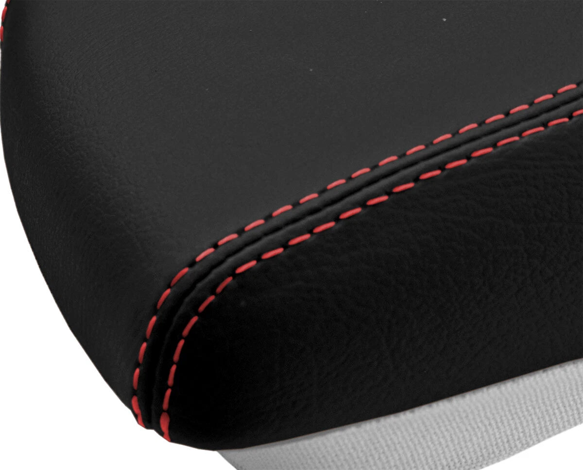 Console Lid Pull Over Cover Leather for Hyundai Genesis (2009–2014) Red Stitch
